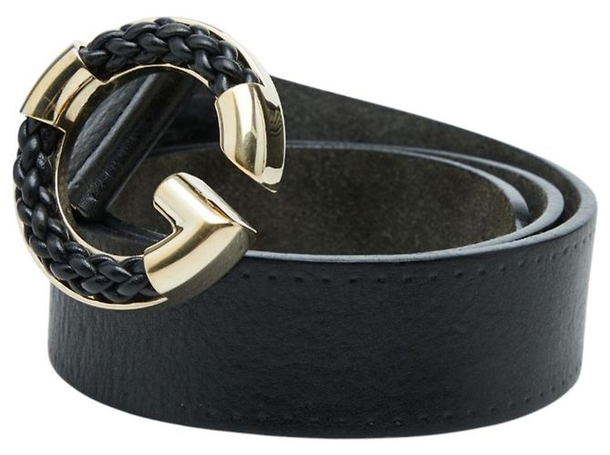 Gucci G-Buckle Gürtel aus schwarzem Leder - Ansicht 2