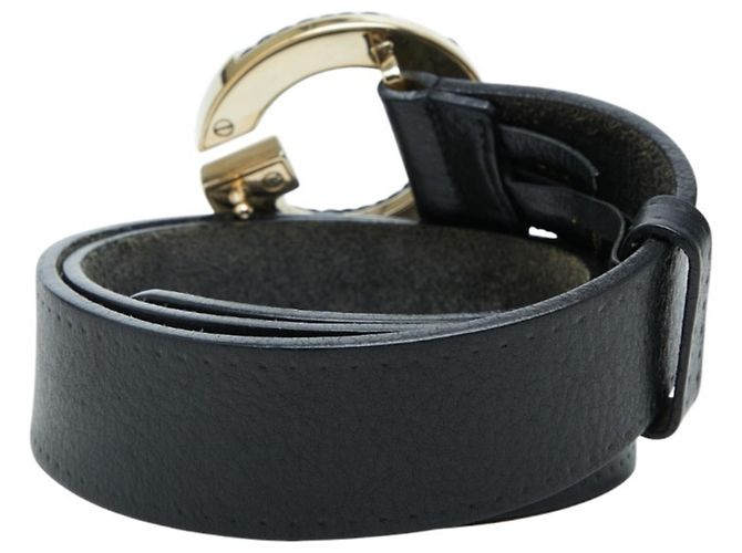 Gucci G-Buckle Gürtel aus schwarzem Leder - Ansicht 3
