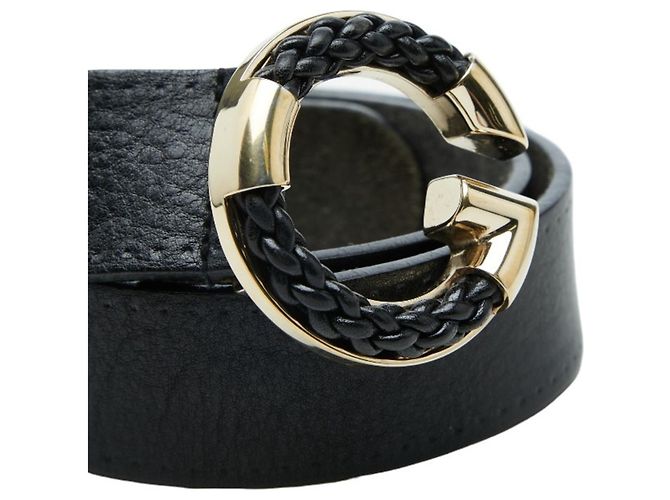 Gucci G-Buckle Gürtel aus schwarzem Leder - Ansicht 4
