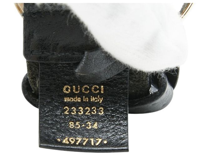 Gucci G-Buckle Gürtel aus schwarzem Leder - Ansicht 5
