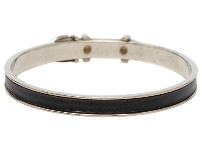Hermès Bracciale Rigido Hermes Motif Cintura Nero Argento - vista 3