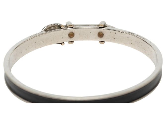 Hermès Bracciale Rigido Hermes Motif Cintura Nero Argento - vista 4