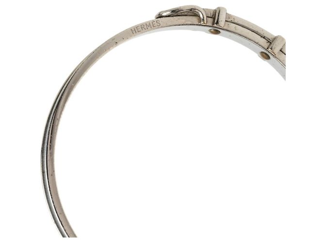 Hermès Bracciale Rigido Hermes Motif Cintura Nero Argento - vista 5
