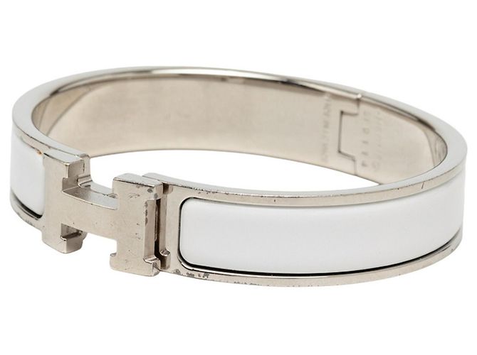 Hermès Click H PM Armband Silber Weiß - Ansicht 2