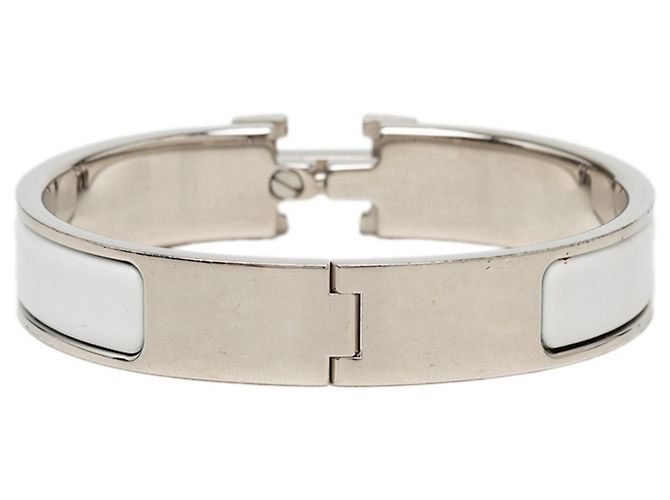 Hermès Click H PM Armband Silber Weiß - Ansicht 3