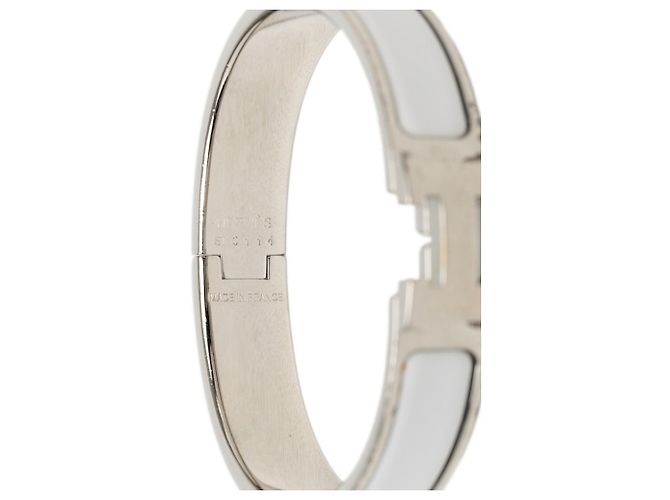 Hermès Click H PM Armband Silber Weiß - Ansicht 5