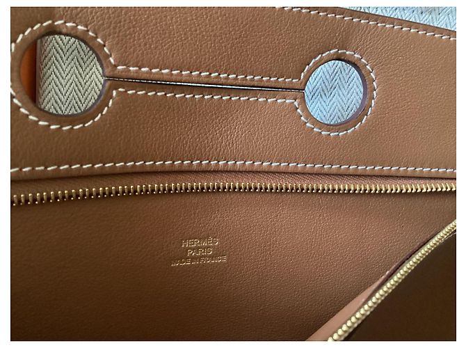 Hermès Pochette Backpocket in pelle Marrone - vista 4