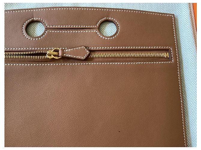 Hermès Pochette Backpocket in pelle Marrone - vista 5