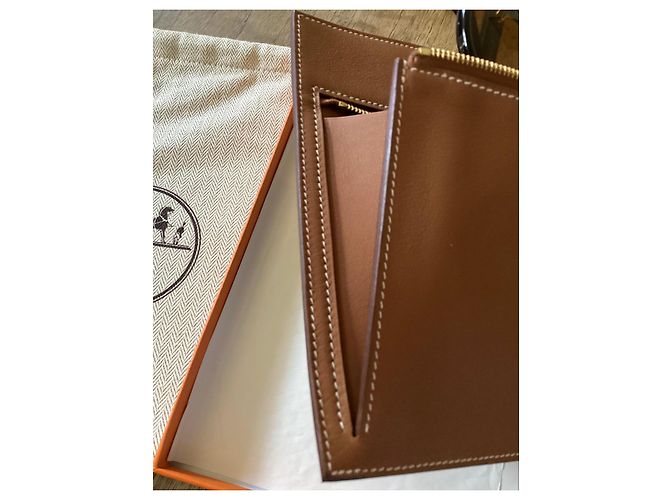 Hermès Pochette Backpocket in pelle Marrone - vista 6