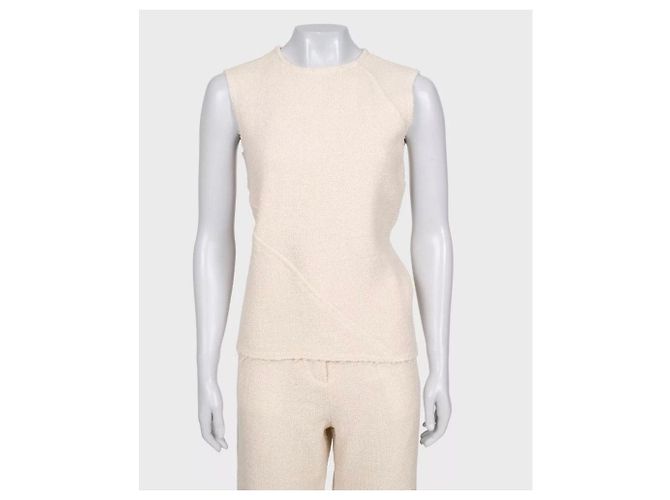 Céline Set due pezzi Celine in lana e seta bianca - FR 36 usato - vista 5