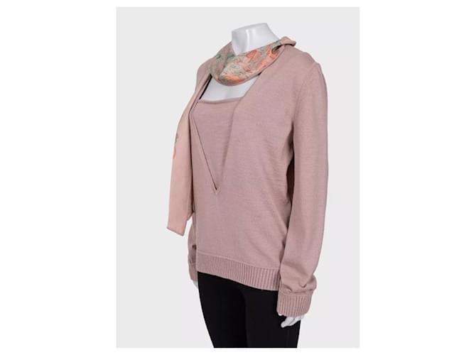 Hermès Vintage Seidenpullover Rosa - Größe FR 44 Gebraucht - Ansicht 2