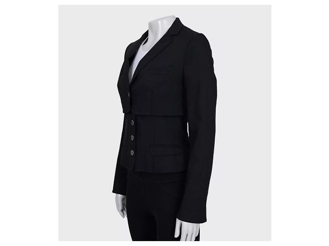 Dolce & Gabbana Black Wool Blend Fitted Jacket Sz.40 Pre-owned - view 2