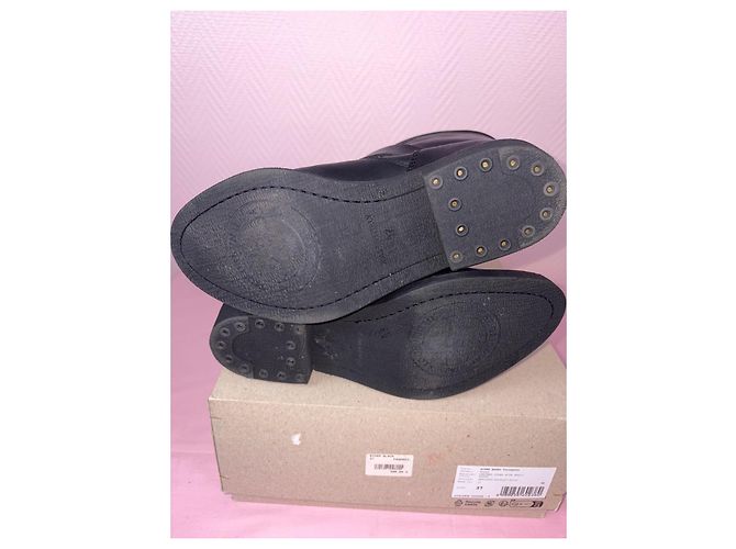Golden Goose Botas moteras de cuero negras con hebillas Negro - vista 18
