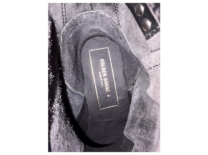 Golden Goose Botas moteras de cuero negras con hebillas Negro - vista 8