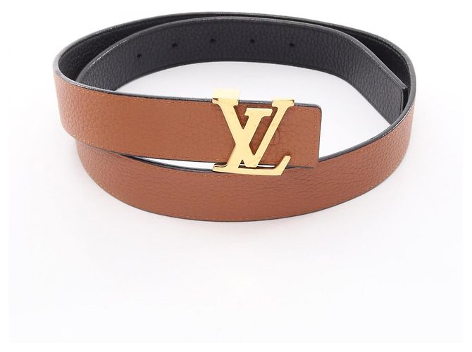 Louis Vuitton Ceinture LV Initials Madeleine Reversible Leather Belt Braun Schwarz - Ansicht 5