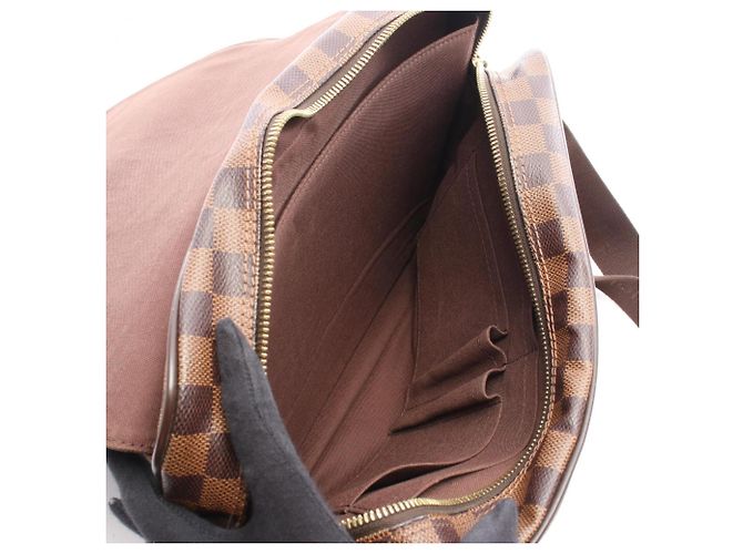 Borsa a tracolla Louis Vuitton Shelton MM Damier Ebene Marrone - vista 3