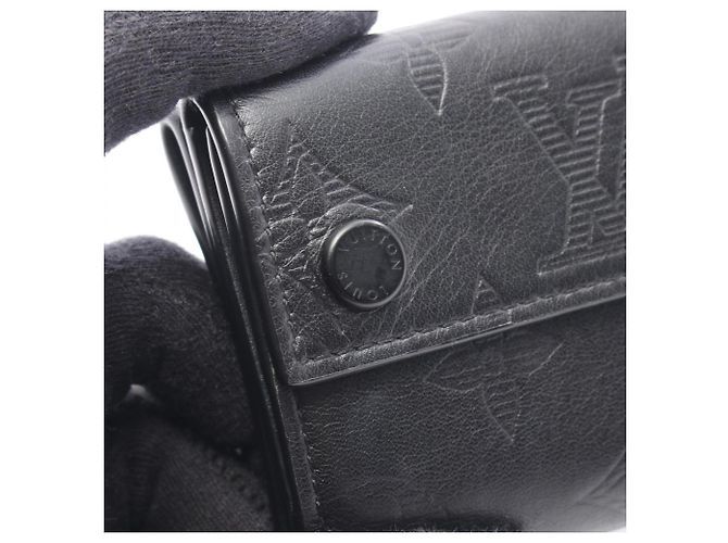Louis Vuitton Discovery Compact Wallet in Black Monogram Shadow - view 7
