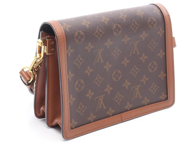 Borsa a tracolla Louis Vuitton Dauphine MM Marrone Beige Monogramma - vista 2