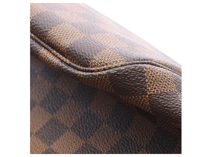 Borsa Tote Louis Vuitton Neverfull MM Damier Ebene Marrone - vista 6