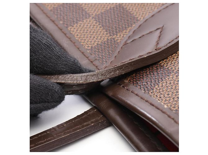 Borsa Tote Louis Vuitton Neverfull GM Damier Ebene Marrone - vista 9