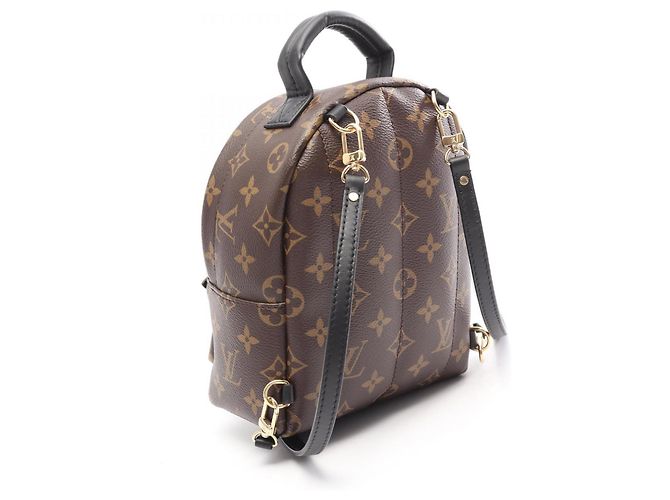 Zaino Louis Vuitton Palm Springs Mini Marrone Nero Monogramma - vista 2