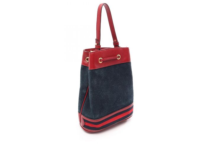 Gucci Ophidia Kleine Bucket 2-Way Handtasche Rot Marineblau - Ansicht 2