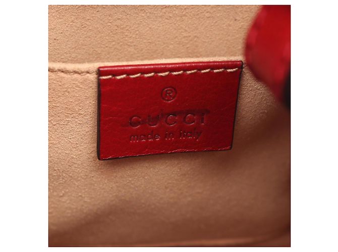 Gucci Ophidia Kleine Bucket 2-Way Handtasche Rot Marineblau - Ansicht 4