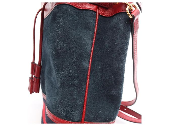 Gucci Ophidia Kleine Bucket 2-Way Handtasche Rot Marineblau - Ansicht 6