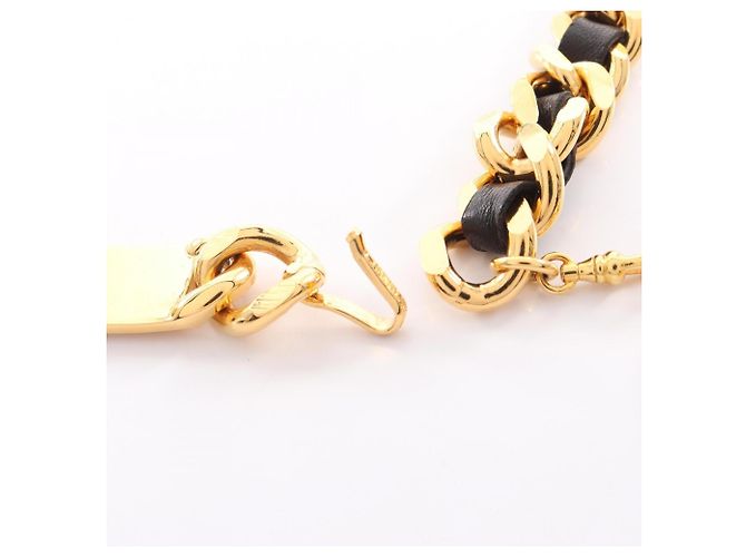 Chanel Coco Mark Medal Kettengürtel Schwarz Golden - Ansicht 3