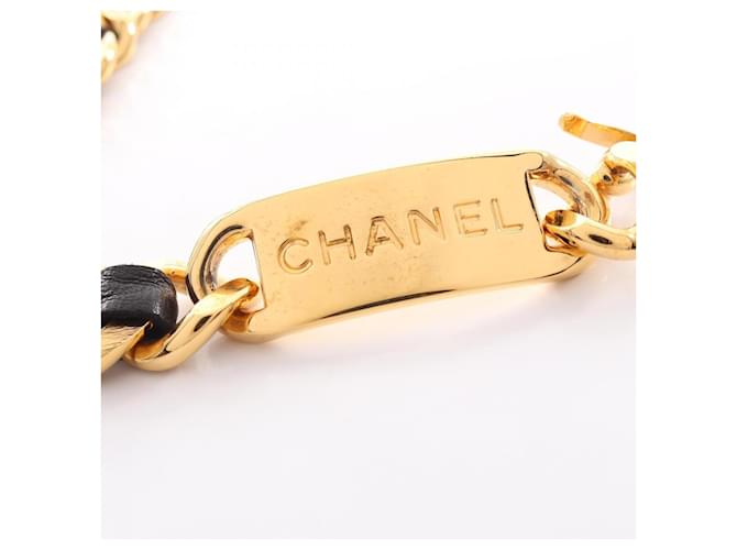 Chanel Coco Mark Medal Kettengürtel Schwarz Golden - Ansicht 5