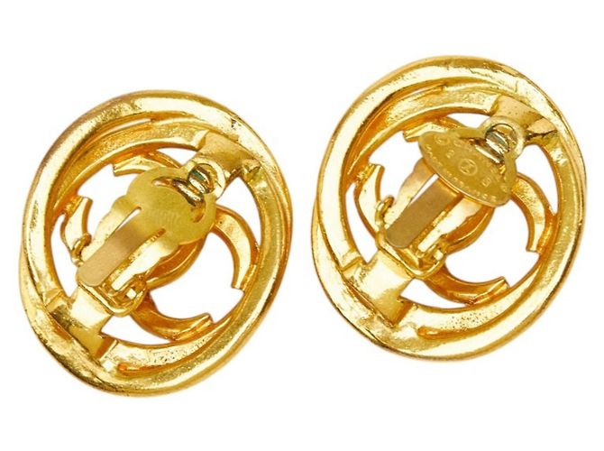 Timeless Orecchini vintage Chanel Coco Mark D'oro - vista 3