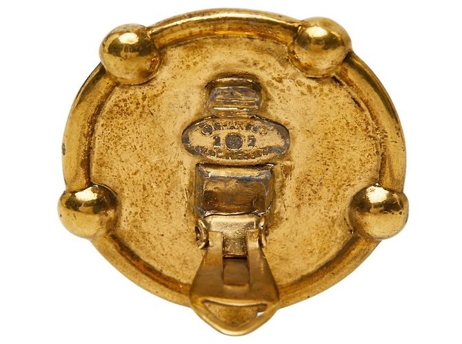Orecchini vintage Chanel Coco Mark D'oro - vista 4