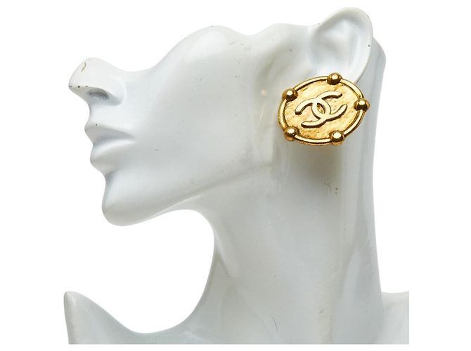 Orecchini vintage Chanel Coco Mark D'oro - vista 5
