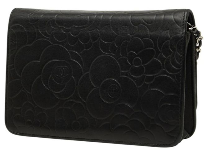 Borsa a tracolla Chanel Camellia Coco Mark Chain Nero - vista 2