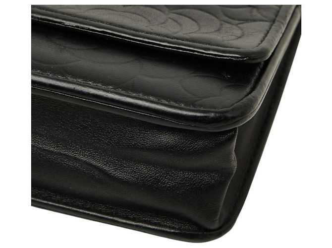 Borsa a tracolla Chanel Camellia Coco Mark Chain Nero - vista 4
