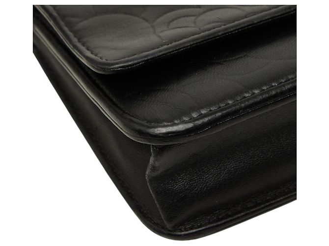 Borsa a tracolla Chanel Camellia Coco Mark Chain Nero - vista 5