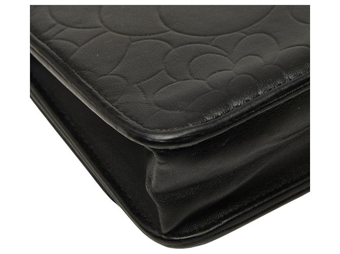 Borsa a tracolla Chanel Camellia Coco Mark Chain Nero - vista 7