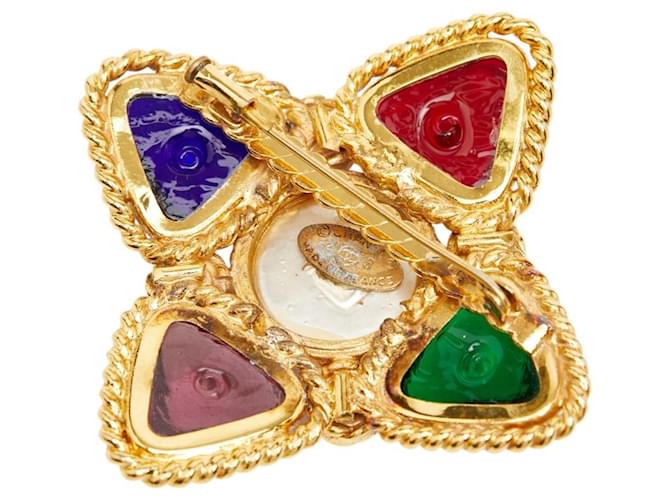 Spilla Vintage Chanel con Strass Multicolore - vista 2