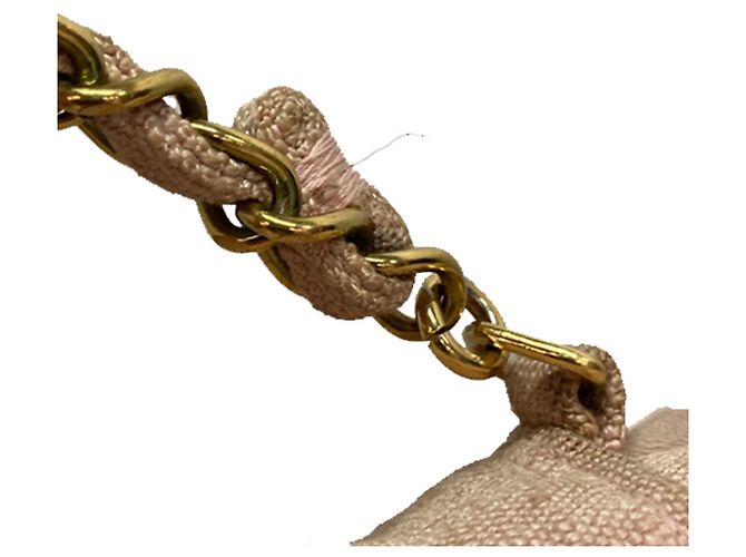 Chanel Vintage Matelassé Coco Mark Schultertasche mit Fransen und Kette Pink - Ansicht 11