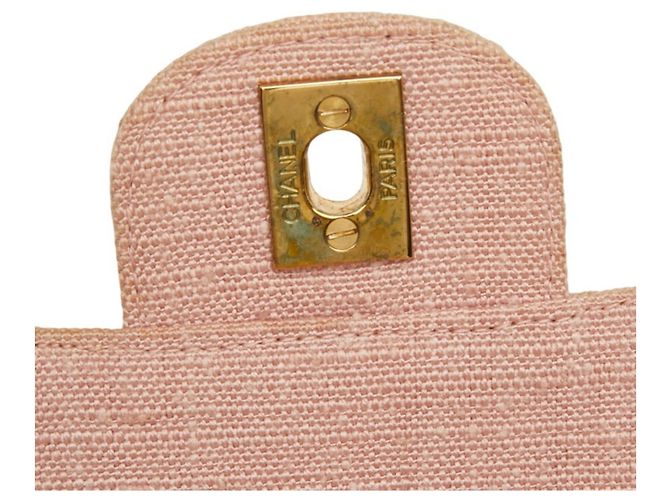 Chanel Vintage Matelassé Coco Mark Schultertasche mit Fransen und Kette Pink - Ansicht 14