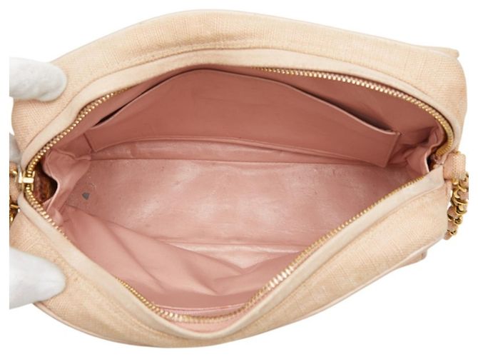 Chanel Vintage Matelassé Coco Mark Schultertasche mit Fransen und Kette Pink - Ansicht 15