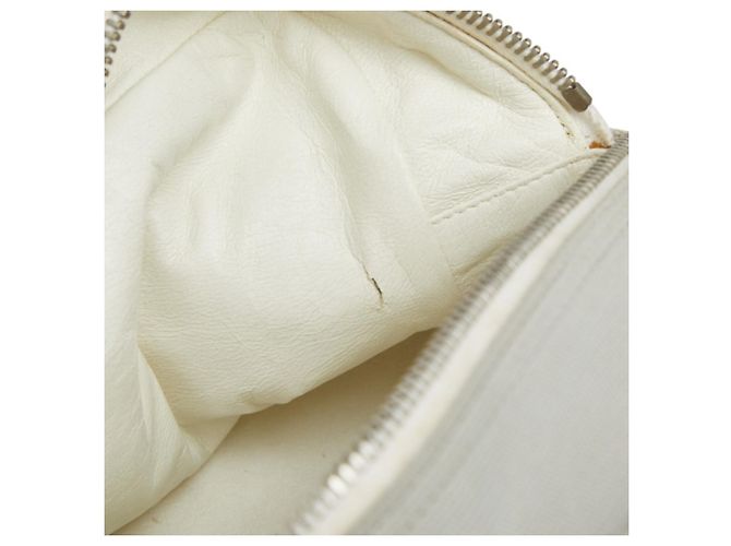 Borsa Boston Chanel Spaline Matelassé Logo Marrone Bianco - vista 11