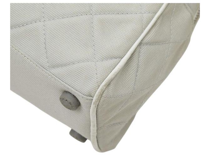 Borsa Boston Chanel Spaline Matelassé Logo Marrone Bianco - vista 4