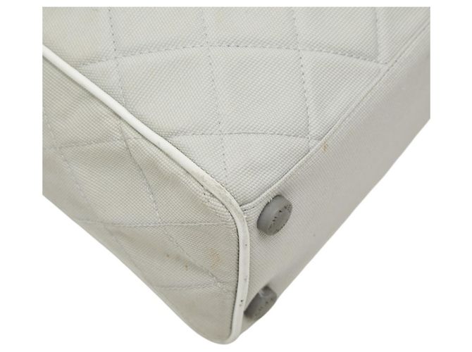 Borsa Boston Chanel Spaline Matelassé Logo Marrone Bianco - vista 5