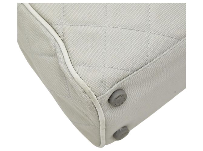 Borsa Boston Chanel Spaline Matelassé Logo Marrone Bianco - vista 7