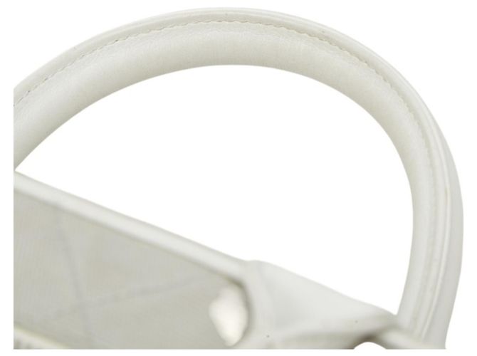 Borsa Boston Chanel Spaline Matelassé Logo Marrone Bianco - vista 8