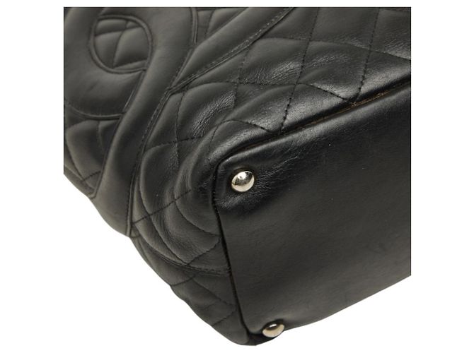 Borsa Tote Chanel Cambon Line Coco Mark Nero Rosa - vista 5