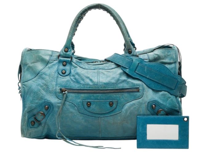 Borsa a mano e a tracolla Balenciaga The Giant Part-Time Blu chiaro - vista 17