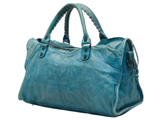 Borsa a mano e a tracolla Balenciaga The Giant Part-Time Blu chiaro - vista 2