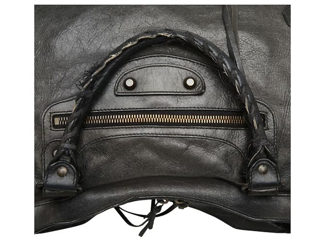 Borsa Balenciaga City - Pelle nera e feltro Nero - vista 9